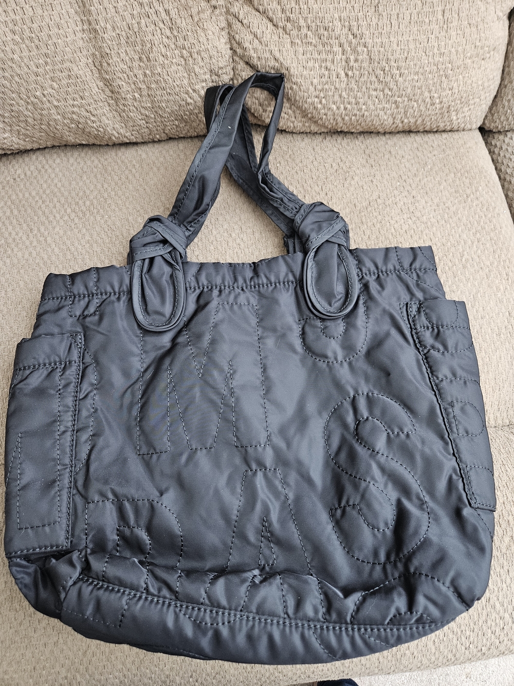 Marc by Marc Jacobs Black Quilted Nylon Tote with Knotted Handles - Picture 4 of 13